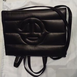 Telfar black puffer tote. Medium size.